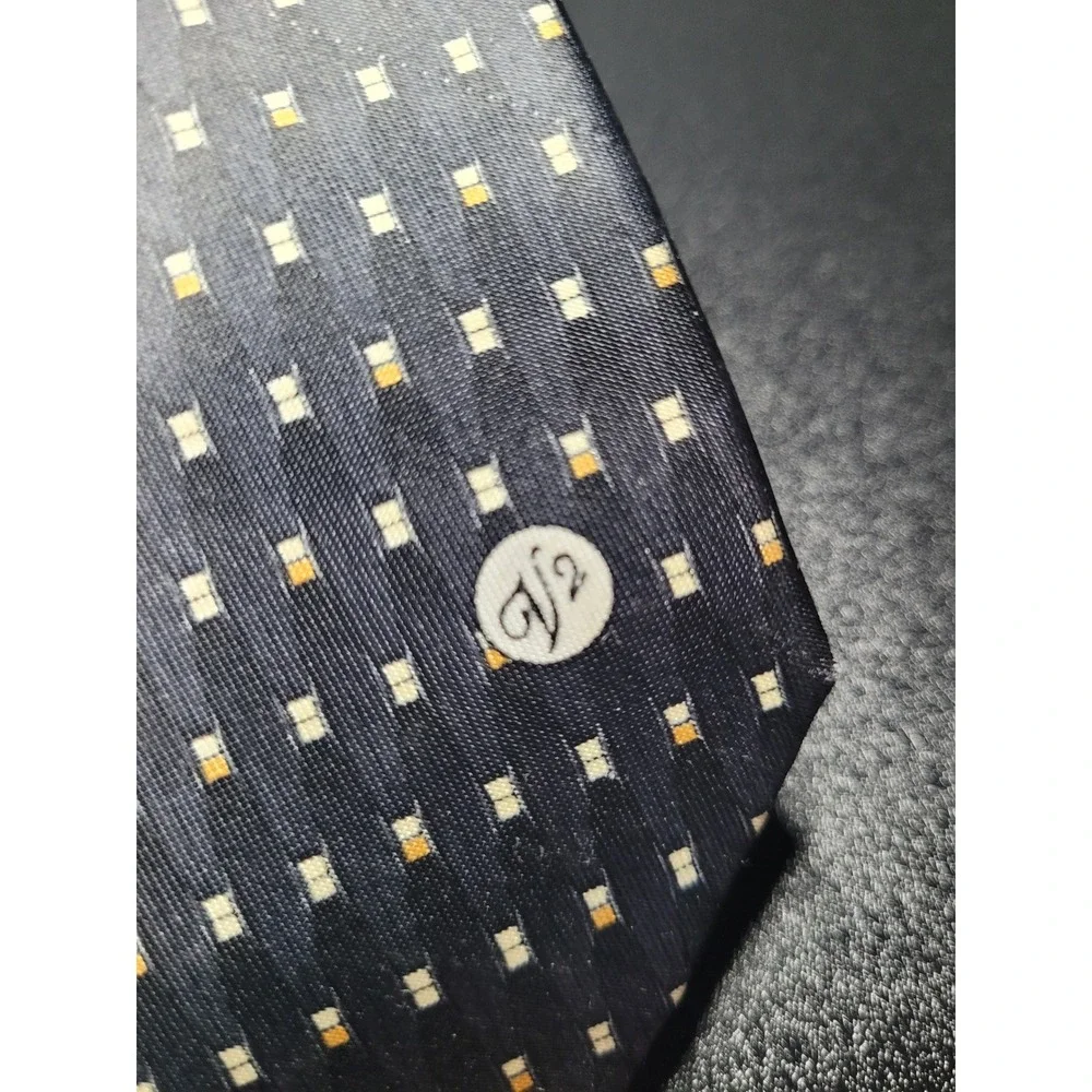 Versace Men's Necktie Navy Blue Geometric Silk 4